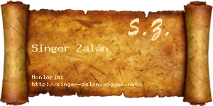 Singer Zalán névjegykártya